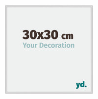 Miami Aluminium Fotolijst 30x30cm Zilver Mat Voorzijde Maat | Yourdecoration.nl