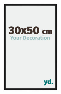 Miami Aluminium Fotolijst 30x50cm Zwart Hoogglans Voorzijde Maat | Yourdecoration.nl
