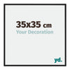 Miami Aluminium Fotolijst 35x35cm Zwart Hoogglans Voorzijde Maat | Yourdecoration.nl