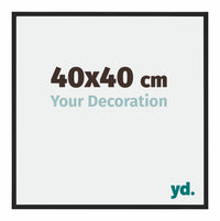 Miami Aluminium Fotolijst 40x40cm Zwart Hoogglans Voorzijde Maat | Yourdecoration.nl
