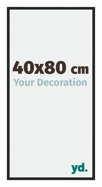 Miami Aluminium Fotolijst 40x80cm Zwart Hoogglans Voorzijde Maat | Yourdecoration.nl