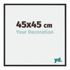 Miami Aluminium Fotolijst 45x45cm Zwart Hoogglans Voorzijde Maat | Yourdecoration.nl
