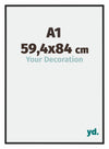Miami Aluminium Fotolijst 59 4x84cm A1 Zwart Hoogglans Voorzijde Maat | Yourdecoration.nl