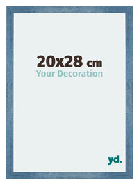 Mura MDF Fotolijst 20x28cm Helder Blauw Geveegd Voorzijde Maat | Yourdecoration.nl
