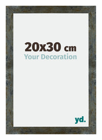 Mura MDF Fotolijst 20x30cm Blauw Goud Gemeleerd Voorzijde Maat | Yourdecoration.nl