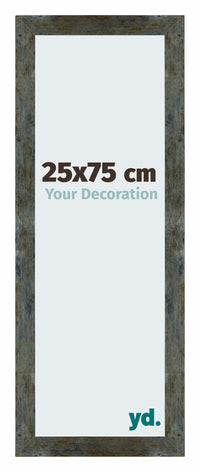 Mura MDF Fotolijst 25x75cm Blauw Goud Gemeleerd Voorzijde Maat | Yourdecoration.nl