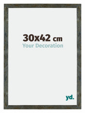 Mura MDF Fotolijst 30x42cm Blauw Goud Gemeleerd Voorzijde Maat | Yourdecoration.nl