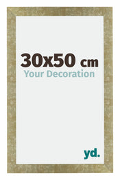 Mura MDF Fotolijst 30x50cm Goud Antiek Voorzijde Maat | Yourdecoration.nl