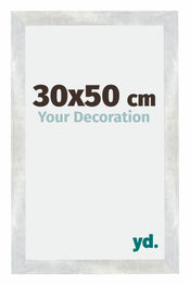 Mura MDF Fotolijst 30x50cm Zilver Glanzend Vintage Voorzijde Maat | Yourdecoration.nl