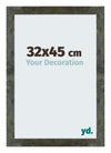 Mura MDF Fotolijst 32x45cm Blauw Goud Gemeleerd Voorzijde Maat | Yourdecoration.nl