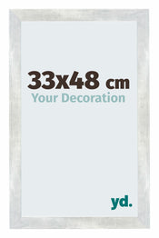 Mura MDF Fotolijst 33x48cm Zilver Glanzend Vintage Voorzijde Maat | Yourdecoration.nl