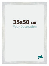 Mura MDF Fotolijst 35x50cm Zilver Glanzend Vintage Voorzijde Maat | Yourdecoration.nl