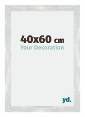 Mura MDF Fotolijst 40x60cm Zilver Glanzend Vintage Voorzijde Maat | Yourdecoration.nl