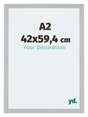 Mura MDF Fotolijst 42x59 4cm A2 Zilver Mat Voorzijde Maat | Yourdecoration.nl