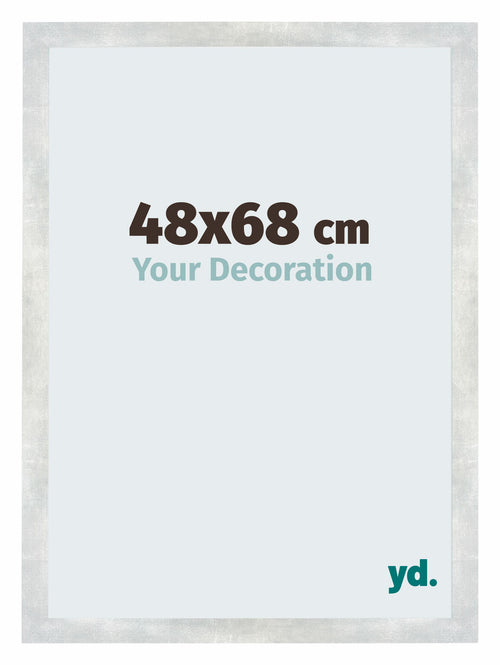 Mura MDF Fotolijst 48x68cm Zilver Glanzend Vintage Voorzijde Maat | Yourdecoration.nl