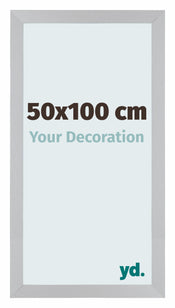 Mura MDF Fotolijst 50x100cm Zilver Mat Voorzijde Maat | Yourdecoration.nl