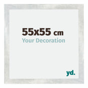 Mura MDF Fotolijst 55x55cm Zilver Glanzend Vintage Voorzijde Maat | Yourdecoration.nl