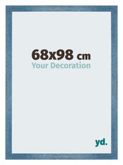 Mura MDF Fotolijst 68x98cm Helder Blauw Geveegd Voorzijde Maat | Yourdecoration.nl
