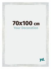 Mura MDF Fotolijst 70x100cm Zilver Glanzend Vintage Voorzijde Maat | Yourdecoration.nl
