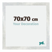 Mura MDF Fotolijst 70x70cm Zilver Glanzend Vintage Voorzijde Maat | Yourdecoration.nl
