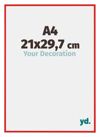 New York Aluminium Fotolijst 21x29 7cm A4 Ferrari Rood Voorzijde Maat | Yourdecoration.nl