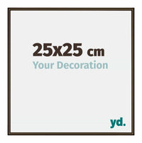 New York Aluminium Fotolijst 25x25cm Walnoot Structuur Voorzijde Maat | Yourdecoration.nl