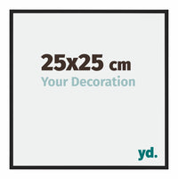 New York Aluminium Fotolijst 25x25cm Zwart Mat Voorzijde Maat | Yourdecoration.nl