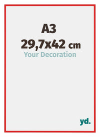 New York Aluminium Fotolijst 29 7x42cm A3 Ferrari Rood Voorzijde Maat | Yourdecoration.nl