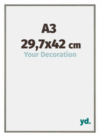 New York Aluminium Fotolijst 29 7x42cm A3 Mercury Structuur Voorzijde Maat | Yourdecoration.nl