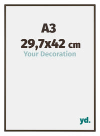 New York Aluminium Fotolijst 29 7x42cm A3 Walnoot Structuur Voorzijde Maat | Yourdecoration.nl