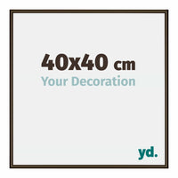 New York Aluminium Fotolijst 40x40cm Walnoot Structuur Voorzijde Maat | Yourdecoration.nl