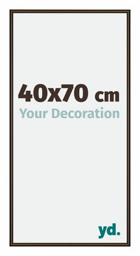 New York Aluminium Fotolijst 40x70cm Walnoot Structuur Voorzijde Maat | Yourdecoration.nl