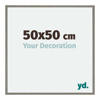 New York Aluminium Fotolijst 50x50cm Mercury Structuur Voorzijde Maat | Yourdecoration.nl