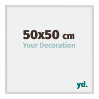 New York Aluminium Fotolijst 50x50cm Zilver Mat Voorzijde Maat | Yourdecoration.nl