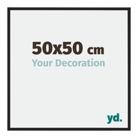 New York Aluminium Fotolijst 50x50cm Zwart Mat Voorzijde Maat | Yourdecoration.nl