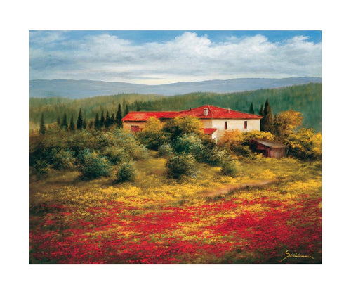 PGM SRH 06 Heinz Scholnhammer Landschaft mit Mohn II Kunstdruk 60x50cm | Yourdecoration.nl