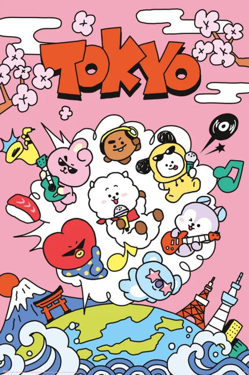 Poster Bt21 World Voyage 61x91 5cm GPE6037 | Yourdecoration.nl