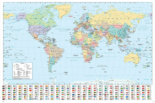 Poster Harper Collins World Map 21 French 91 5x61cm Abystyle GBYDCO556 | Yourdecoration.nl
