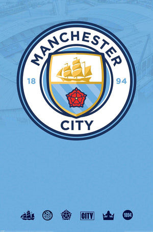 Poster Manchester City Club Crest 61x91 5cm PP35440 | Yourdecoration.nl