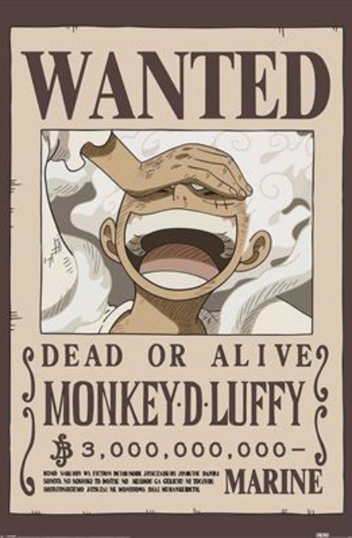 Poster One Piece Wanted Luffy 61x91 5cm PP2501058 | Yourdecoration.nl