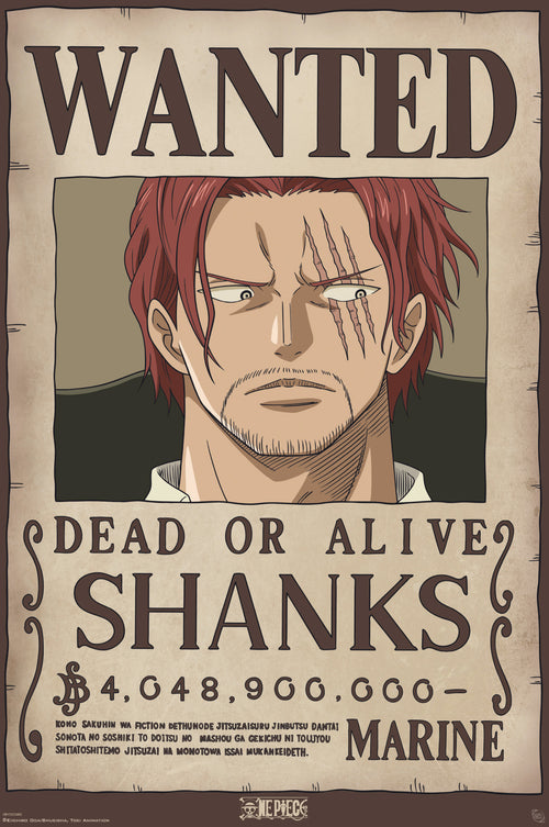 Poster One Piece Wanted Shanks 61x91 5cm Abystyle GBYDCO482 | Yourdecoration.nl