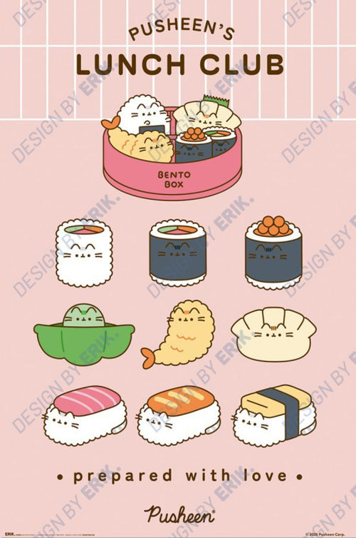 Poster Pusheen Sushi Roll 61x91 5cm GPE6105 | Yourdecoration.nl