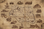 Poster Skyrim Illustrated Map 91 5x61cm Abystyle GBYDCO520 | Yourdecoration.nl