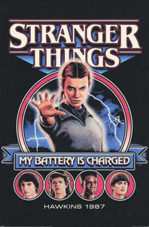 Poster Stranger Things 5 My Battery Is Charged 61x91 5cm PP2500887 | Yourdecoration.nl