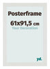 Posterframe 61x91,5cm Wit Mat MDF Parma Maat | Yourdecoration.nl
