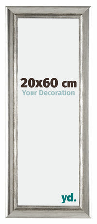 Sheffield Houten Fotolijst 20x60cm Zilver Zwart Geveegd Voorzijde Maat | Yourdecoration.nl