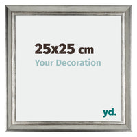 Sheffield Houten Fotolijst 25x25cm Zilver Zwart Geveegd Voorzijde Maat | Yourdecoration.nl