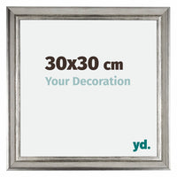 Sheffield Houten Fotolijst 30x30cm Zilver Zwart Geveegd Voorzijde Maat | Yourdecoration.nl