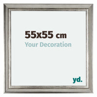 Sheffield Houten Fotolijst 55x55cm Zilver Zwart Geveegd Voorzijde Maat | Yourdecoration.nl
