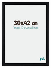 Tucson Aluminium Fotolijst 30x42cm Zwart Geborsteld Voorzijde Maat | Yourdecoration.nl